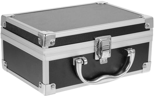 Boîte de Rangement pour Maquillage en Alliage D’aluminium Noire | Poignée Intégrée, Format Léger Espace Généreux, Organisateur Portable pour Transport et Rangement