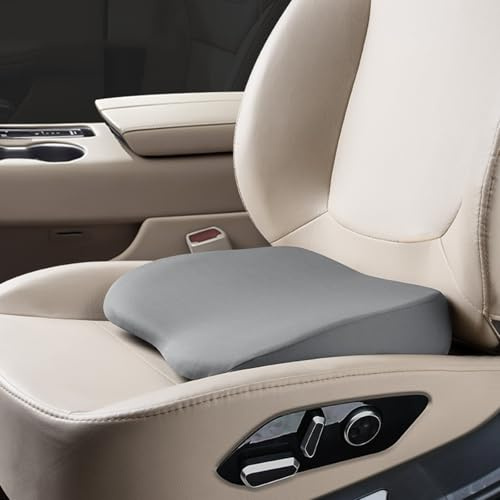 2-In-1 Keilkissen Auto Kissen Fahrersitz - Sitzerhöhung Auto Erwachsene zur Erhöhung der SitzhöHe - 9 cm Memory Foam Autositzkissen Fahrersitz Lordosenstütze für Auto LKW,Grau
