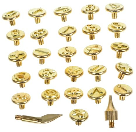 1 Satz Holzbrennstiftspitze individuation bastelzeug Buchstaben-Set Buchstabenset the craft Brenner Holzbearbeitung Brief Lötarbeiten Buchstabengepresste Ausstecher werkzeug Golden Operitacx