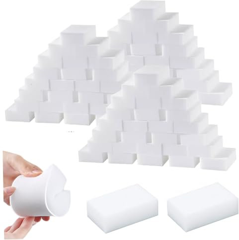 100-pcs-Radierschwämme zum Reinigen von Spongenreinigungsschwämmen Dicker und langlebiger weißer Schwämme multifunktionaler Radierschwämme für Badewanne, Boden, Fußleiste, Schuhe, Taschen..