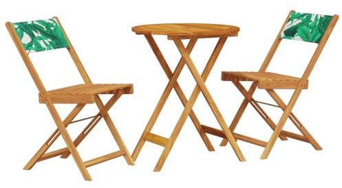 Eleganz 3-TLG. Bistro-Set aus Akazien-Massivholz, mit Öl behandelt – Perfekt für Garten, Terrasse oder Balkon – Langlebig & pflegeleicht