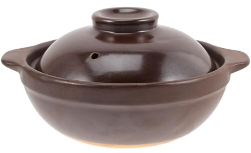 DUANSIYU Tegame Terracotta Pentola Casseruola Argilla Cottura Stufato Pentola in Ceramica Piatto in Ceramica Calda Coperchio Pentola da Cucina Fornello caffè Pentola in Ghisa con Coperchio