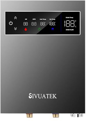 14kW Tankless Water Heater Electric, SIVUATEK 240V Instant On-Demand Hot Water Heater, 2 Point of Use, Self-Modulating, ETL Certified, Endless Water Supply for Home
