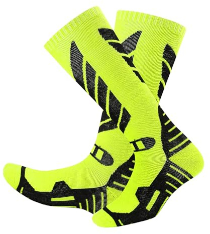 wanchel Calze da sci in lana merino, 2 paia di calzini alti al ginocchio, caldi calzini invernali da snowboard termici per donne e uomini, Verde, Large