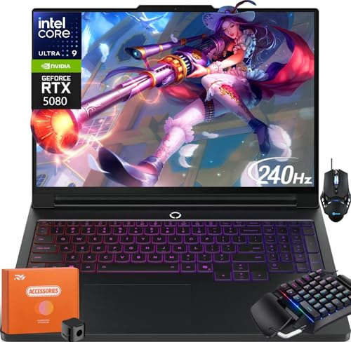Lenovo Legion Pro 7i Gen 10 Gaming Laptop (2025), GeForce RTX 5080 16GB GDDR7, Intel Ultra 9 275HX Up to 5.40 GHz, 16 240Hz OLED, 64 GB DDR5, 4 TB SSD, Windows 11 Pro, w/Accessories