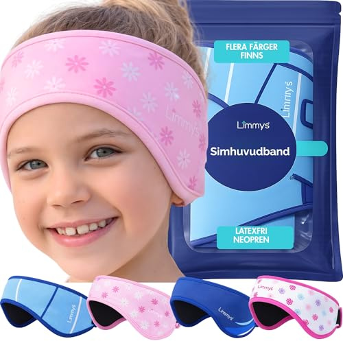 Limmys Schwimmstirnband für Kinder & Erwachsene – Ärztlich inspirierten Ohrenschutz beim Schwimmen, elastisches Neopren-Stirnband, latexfrei & kindersicher, rutschfest, hält Ohrstöpsel sicher
