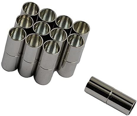 Magnetverschlüsse aus Messing, 5 mm, Magnetverschlüsse für Schmuckherstellung, Schmuck, Kordel-Endkappen, Bastelbedarf, 15 Sets