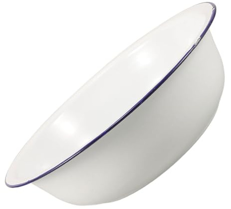 Lavabo Esmaltado Blanco de 32cm, Palangana Vintage para Pies