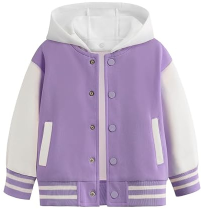 Generisch Veste d'hiver pour enfants - Pull pour enfants - Garçons - Filles - Automne - Printemps - Manches longues - Bloc de couleur - Baseball - Manteau à capuche