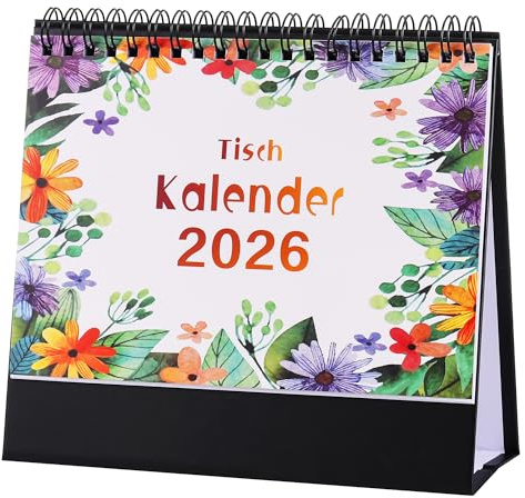 JIANTA Tischkalender 2026, 2026 Tischkalender zum Aufstellen, Stehkalender von Januar 2026 bis Dezember 2026 Monatskalender 12 Monaten, 17,5x12,5 cm