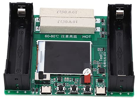 Zerodis Probador de Resistencia Interna de la Batería, Interfaz Tipo C Restablecimiento de Datos Modos de Descarga de Carga Automática Probador de Capacidad de Batería Ajustable