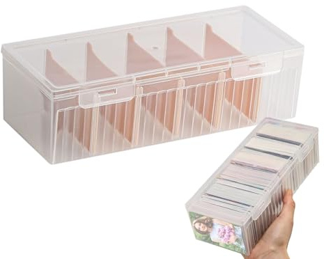 Zegaqae Karteikartenbox | Transparente Karteikarten Box Mit Abnehmbaren Trennbretter Karteibox Mit Deckel | Für Zu 600 Karten Lernkarten Visitenkarten