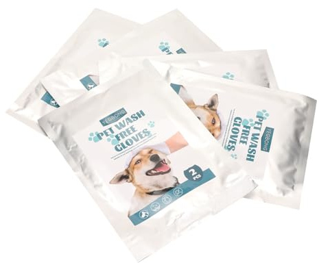 Qcwwy 10PCS Pet Grooming Bathing Gloves Soft Non Woven Disposable Gloves for Dogs Cats Gentle Cleaning and Relaxing Massage Experience Dog Cleaning Grooming Supplies