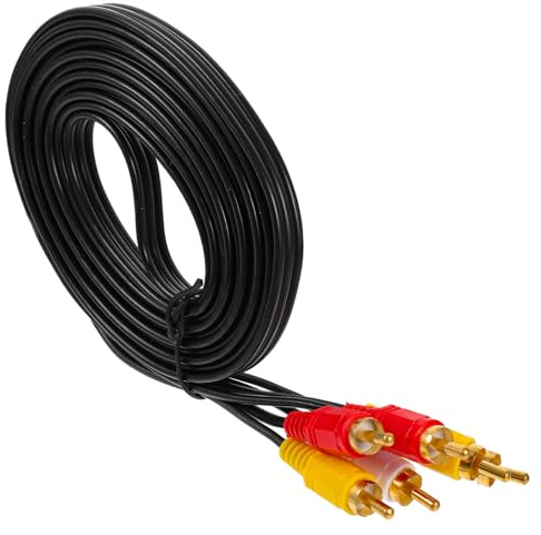 SECFOU Cavo Av 3 Metri 3 Coppie Connettori 6 Testine Cavi Audio Video Compatibile Dvd Vcd Collegamento Tv e Videoregistratore Uso Domestico