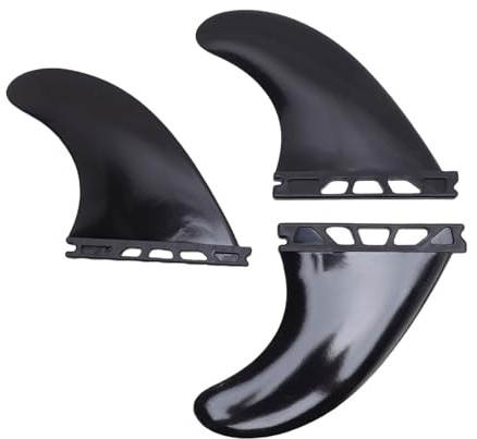 Pwshymi Surfboard-Flossen-Set mit 3 Stabilen PVC-Flossen für Vielseitige Surf-Longboards und Shortboards (Schwarz)