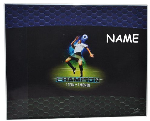 alles-meine.de GmbH Schreibtischunterlage - Fussball - 50 cm * 39 cm - incl. Name - Unterlage/Knetunterlage/Tischunterlage - für Jungen Kinder Fußball Champion Sport - Sc..