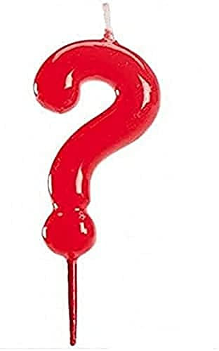 Dekora - Candele di Compleanno Punto Interrogativo - Candela di Colore Rosso