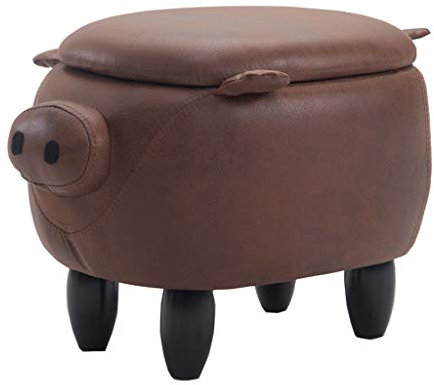 Ändern Sie Schuhe Hocker Massivholz-Schemel-Sofa-Speicher-Kinderbank-Änderungs-Schuhe Stuhl Gepolsterter Schemel Tierschwein-Schemel Schwarzes Hölzernes Bein-Lagergewicht 150kg Fußbank