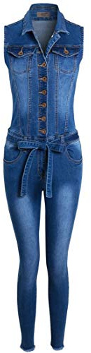 SS7 Women's Denim Jumpsuit, Blue, Size 8 to 16