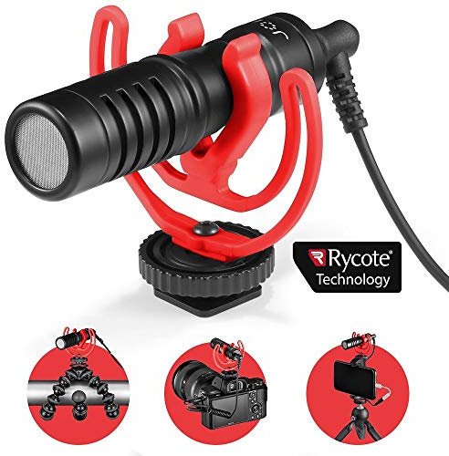 JOBY JB01643-BWW Wavo Mobile - Microphone Embarqué et Compact avec Porte-Micro Antichocs et Antibruits pour Smartphones, Hybrides, Caméscopes, Micro pour Smartphone, Vlogging et Youtube