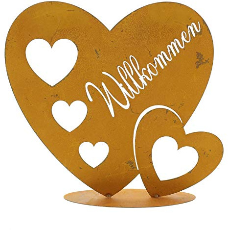 levandeo Aufsteller Herz 29x26cm Rost Willkommen Liebe Deko Rostdeko Rostherz Gartendeko Geschenk Geschenkidee Dekoration