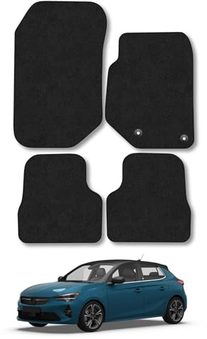 Vauxhall Corsa F (2020+) Compatible Car Mats Accessories [NOT FOR EV] Carpet Tailored Fit Black Trim Full Coverage Accessory Floor Mat Water-Resistant Anti Slip Backing Full Coverage Hand-Finished