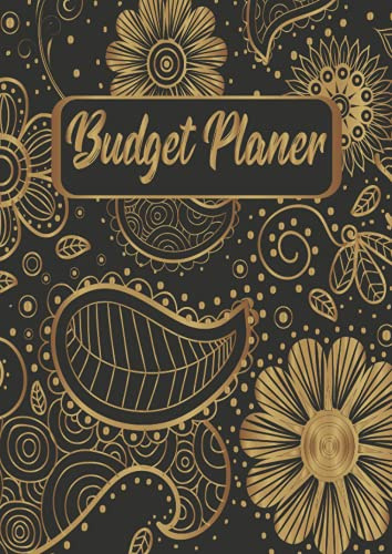 Budget Planer: XXL Budgetplaner Organizer Buch für die Budgetplanung | Geeignet als Haushaltsbuch, Finanzplaner oder Kassenbuch | Kostenbuch zum eintragen | Schwarz Gold Blumen Floral