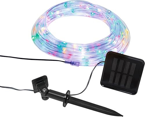 Northpoint LED Lichterschlauch Solar LED-kette mit Solar Panel 100 LEDs 7,5 m lang Dämmerungssensor IP44 spritzwassergeschützt (Multicolor)