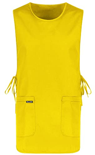 PALLTEX Ampato Grembiule Maestra Grembiule Cucina Grembiule Da Lavoro Uniforme da Lavoro Ospitalit‡, Scuola, Fruttivendolo, Pittore, Cucina (giallo)
