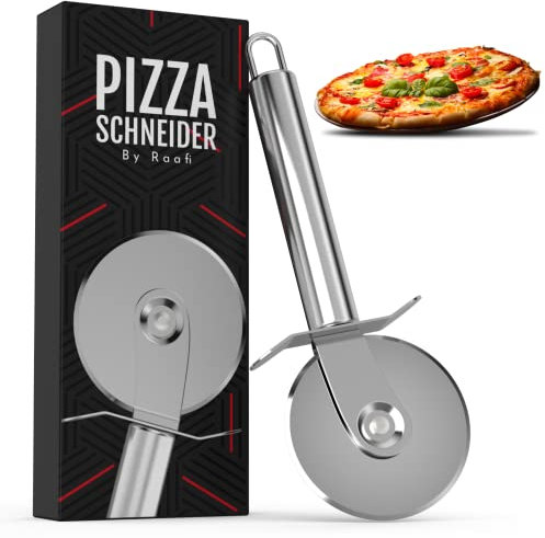Scharfer Pizzaschneider. Wackelfreier Pizzaroller aus Edelstahl zum mühelosen Schneiden von Pizzen in Scheiben. Schützender Klingenschutz mit rutschfestem Griff.Einfache (Pizza Scissor)