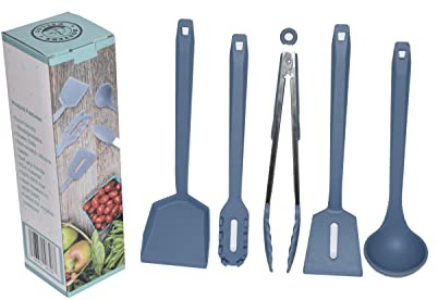 Kitchen Utensil Set – Eco Friendly, Ocean Safe, 5PCS with Soft Grip handles Great for boats, RV’s and Kitchens