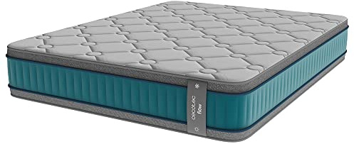 Cecotec Colchón Híbrido Flow 8990 Hybrid 150x2090. Multicapa, Núcleo de Muelles Ensacados SpringCore y Viscoelástica ViscoCare+, Altura 32 cm, Firmeza Medio Alta, SeparateMuv & BreathSoft+