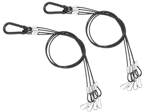 YOKIVE 2 Pcs Hanging Chains, 4 Points Holders Extension Chain Rope Hangers, Great for Flower Pots, Plant Basket, Lantern (Black, 13.78-Inch)