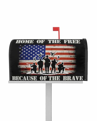 AMZRicher Patriotic Memorial Day Mailbox Covers Magnetic Standard Size, American Stripes Stars Freedom Flag Post Box Cover Mail Wrap Outdoor Garden Yard Decoration
