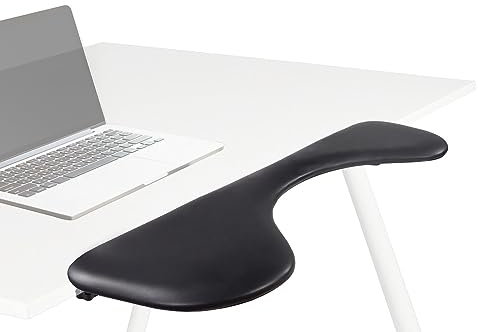 hjh OFFICE Schreibtisch Armauflage Schreibtischaufsatz RELEX RT2 Leder Unterarmstütze ergonomisch, Armlehnenstütze für Büro-Tisch, Zubehör Schwarz