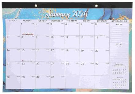Kalender – Wandkalender 2024, Raumkalender, Monatskalender 2024, Wand-Schreibtischkalender, Desktop, Büro, Papier, Haushalt, Notieren, robust