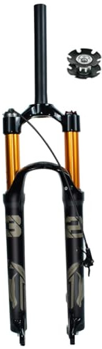 FukkeR 26 27.5 29 Zoll Fahrrad Luft Federgabel 1-1/8 Gerader Schaft City Bike Trekking Vorderrad Gabel Federweg 120mm Schnellspanner 9 × 100 QR Für DH AM (Color : Black Remote, Size : 26inch)