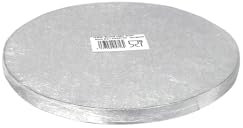 dekora - Base de Tarta Redonda Plateada de Cartón Duro Ø 20cm, Altura 1.2cm - Elegante y Duradera para Celebraciones, Cumpleaños, Aniversarios