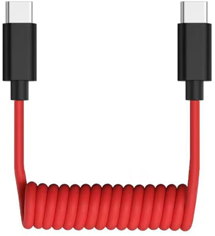 Cavo per microfono da USB C a USB C per Rode VideoMic Go II/Wireless Go II, DJI Mic 1/2, SC16/SC22 USB C, cavo audio a spirale per fotocamera DJI Pocket 3/Action 2/3/4 (non per ricarica)