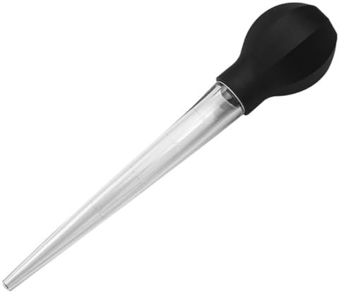 Milisten Turkey Baster Silicone Sauce Injector Meat Marinade Tool Black Rubber Bulb Flavor Injector for Kitchen BBQ Cooking