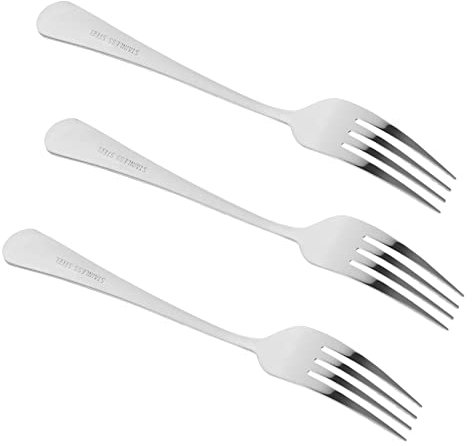 Cabilock 3pcs Portable Stainless Steel Dessert Forks Small Forks for Household Fruit Convenient Cake Party Dessert