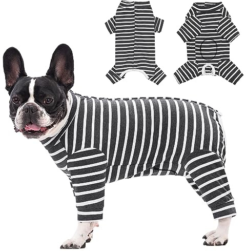 Axcimond Langärmeliger Hundebody Nach Op für Kleine Mittelgroße Hunde - Kastration, Wundschutz, Anti Leck Operationsbody für Hündin Rüde Welpen Pyjama