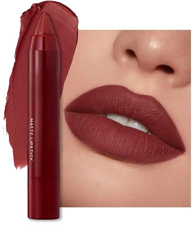 Erinde 2 in 1 Lippenstift & Lipliner Matte, Nude Lippenstift 24 Stunden Halt, Wassfest & Wasserdicht Lippenkonturenstift, Long Lasting Samtlippenglasur, Feuchtigkeitsspendend Lippen Stift