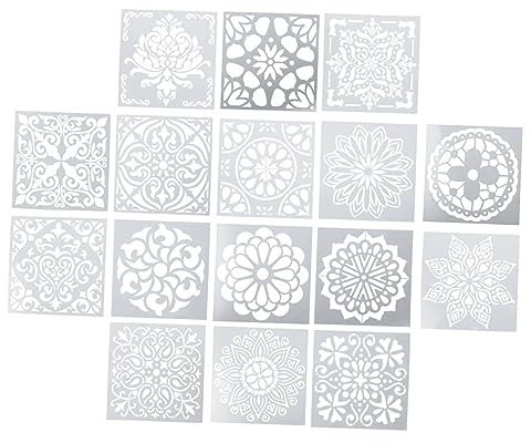 SHINEOFI Mandala Schablonen 16 Stück Wiederverwendbare Selbstgemacht Malschablone Blumenmuster Zeichenschablone Für Kinder Basteln Wandkunst Und Handwerk