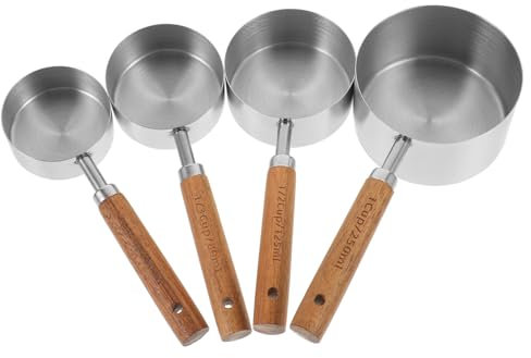 Alipis Backen Messbecher Holzgriff Küche Messbecher Mit Griffen Backen Vermesser Für Kaffeebohnen Und Zutaten Abmessen in Cafés Restaurants Hause Robustes Verschleißfeste Material