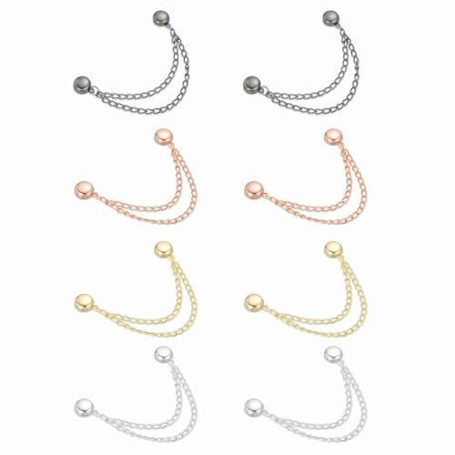 QUARKZMAN 8 Stück Magnetische Kleidungsclips Runde Kleidungsklammern mit Kette Kleider-Clips Multifunktionale Hijab-Magnete für Dünne Kleidung Schals Hosenbeinen Brosche