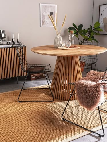 benuta Pure Sisalteppich Greta - Beige 80x150 cm - 100% Sisal - Rechteckig & im Style: Bordüre, Uni, Natural Living, Scandi Living - Pflegeleicht für Wohnzimmer Schlafzimmer