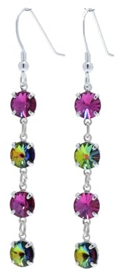 pewterhooter 925 Drops Created with Fuchsia Swarovski Crystals