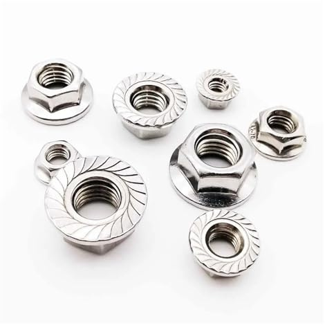 Sicherungsmuttern, 5/50X M3 M4 M5 M6 M8 M10 M12 Edelstahl Sechskant Sechskantkopf Gezahnte Spinlock-Kontermutter Kontermutter DIN6923(M8 10pcs)