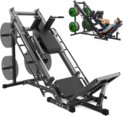 GAOMON Leg Press Hack Squat Machine Combo, Professional Leg Press Machines for Home Gym, Specialty Leg Press Machine for Full Lower Body Workout with Linear Bearing and Calf Block